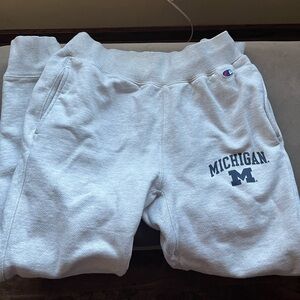 Champion Michigan Lt Gray Jogger Reverse Weave